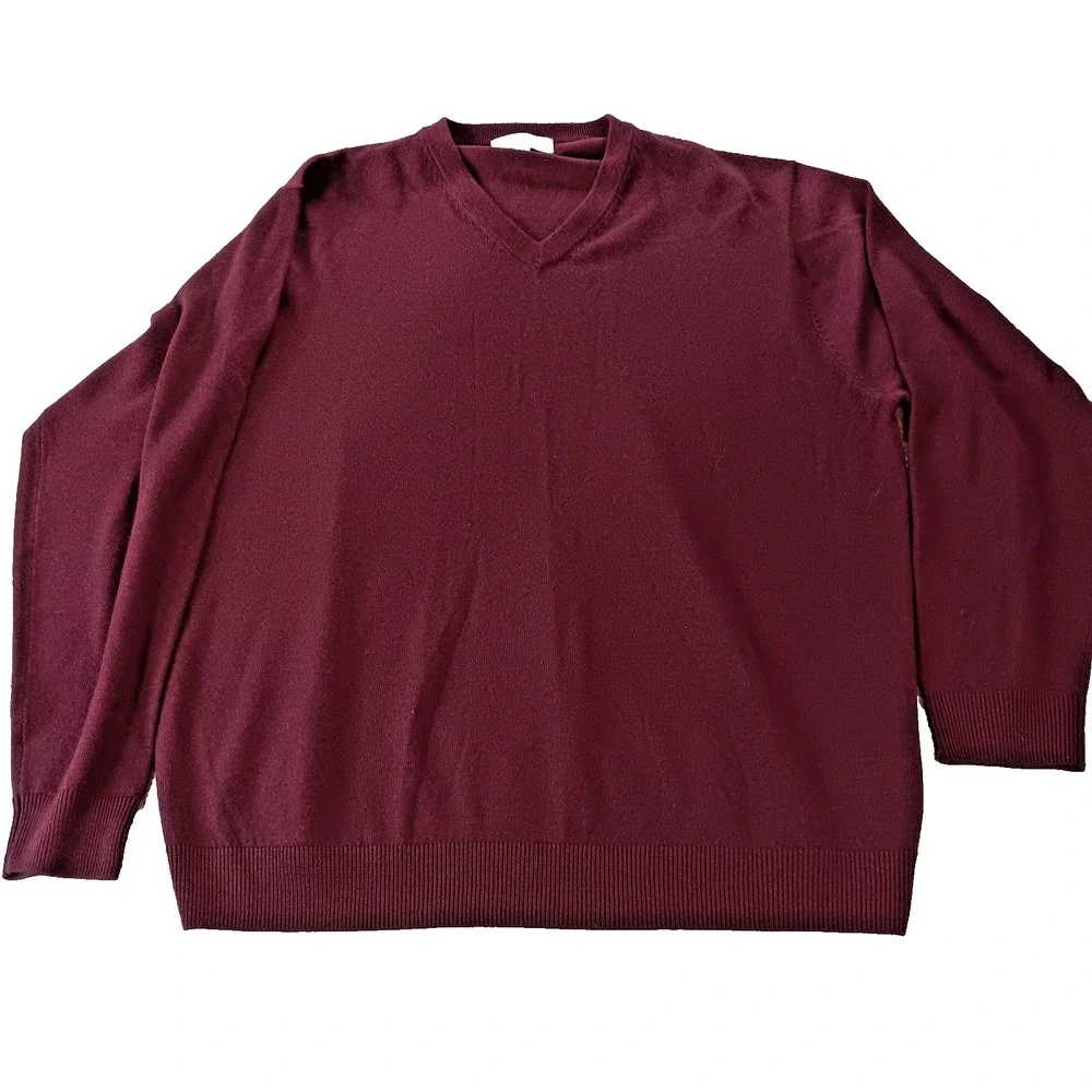 Turnbury Sweater Men Size XL Red Extra Fine Merino Wool‎ Casual Preppy